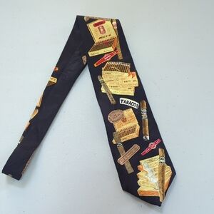 Cigar Themed Silk Tie, Crooks & Creed London